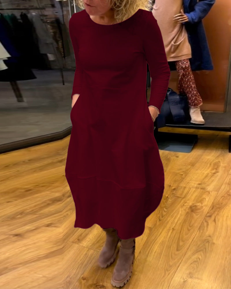 Clara | Elegantes Midikleid mit praktischen Taschen