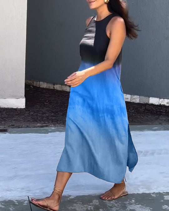 Yvonne | Ärmelloses Ombre-Sommerkleid mit modernem Stil