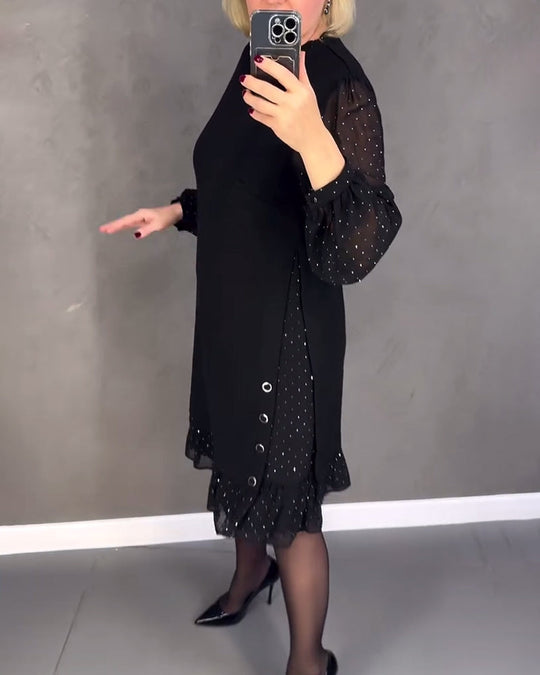 Lara | Feminines Kleid mit Tupfenärmeln für besondere Anlässe