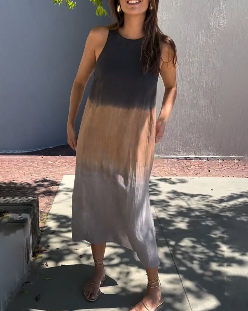 Yvonne | Ärmelloses Ombre-Sommerkleid mit modernem Stil