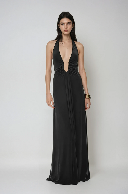 Imke | Fließendes Maxikleid mit verstellbarem Dekolleté