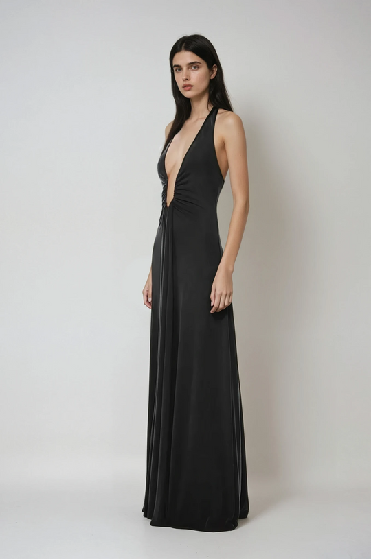 Imke | Fließendes Maxikleid mit verstellbarem Dekolleté