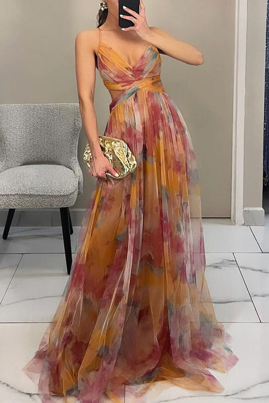 Xenia | Fließendes Maxikleid mit zartem Blumenmuster