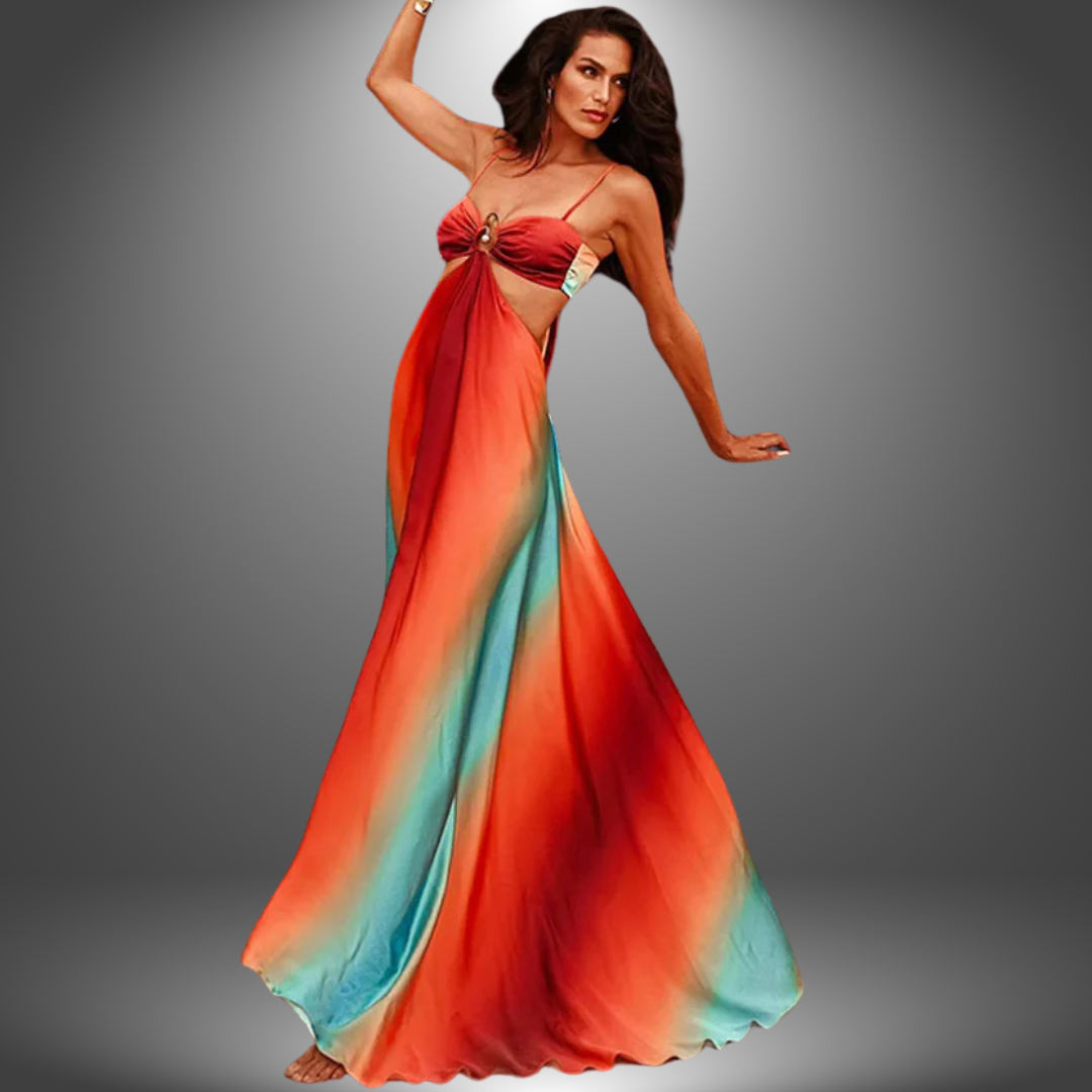 Solea | Drapiertes langes Kleid im schlichten Stil