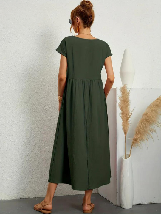 Kirsten | Sommerkleid aus Baumwoll-Leinen-Mix mit entspannter Passform