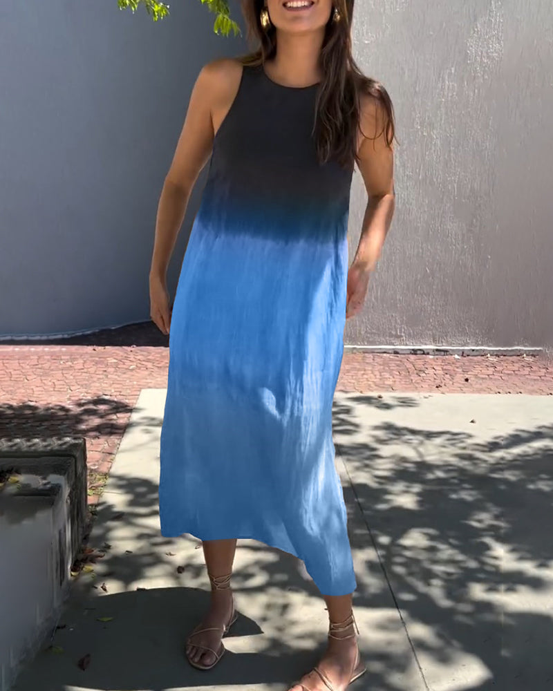 Yvonne | Ärmelloses Ombre-Sommerkleid mit modernem Stil