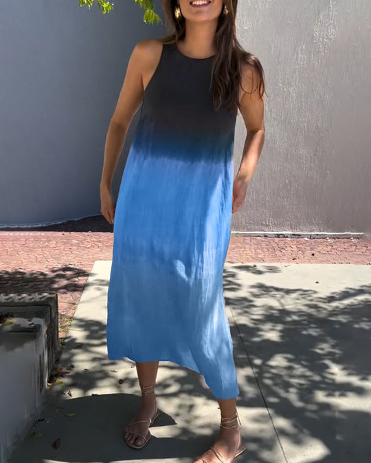 Yvonne | Ärmelloses Ombre-Sommerkleid mit modernem Stil