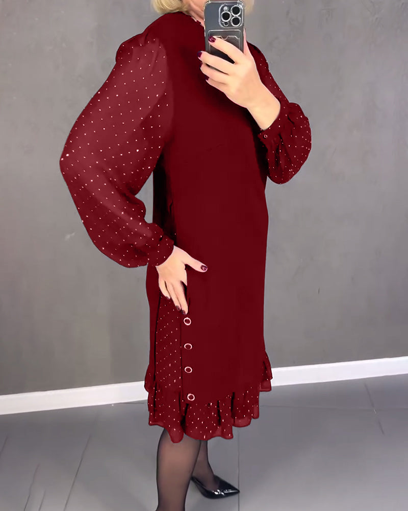 Lara | Feminines Kleid mit Tupfenärmeln für besondere Anlässe