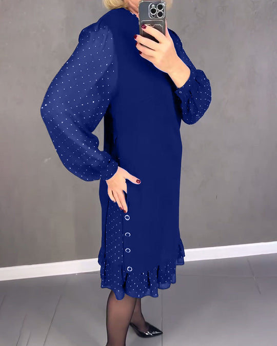 Lara | Feminines Kleid mit Tupfenärmeln für besondere Anlässe