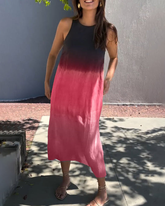 Yvonne | Ärmelloses Ombre-Sommerkleid mit modernem Stil