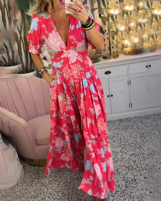 Elina | Langes Blumen-Kleid für einen eleganten Look