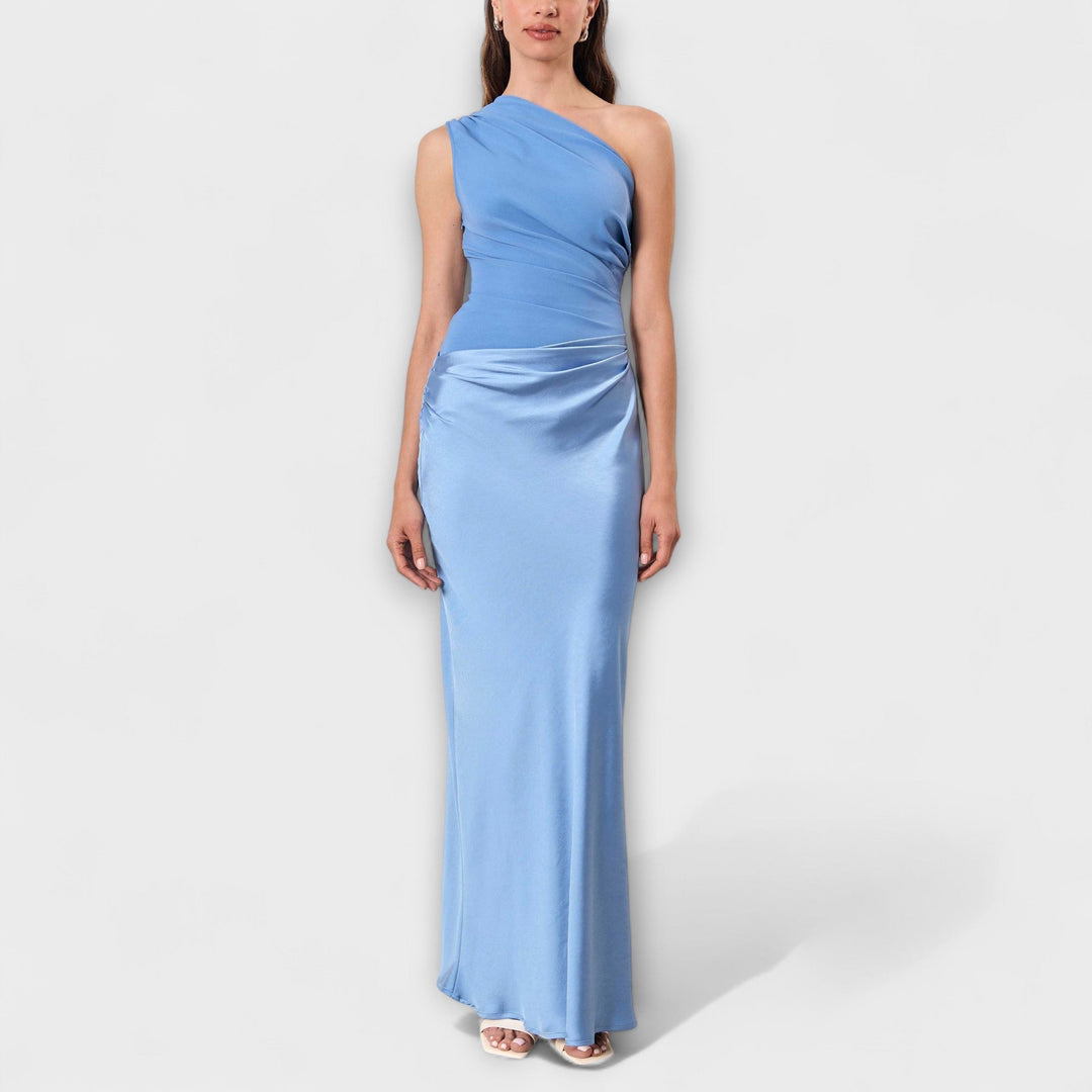 Britta | Elegantes One-Shoulder-Faltenkleid für besondere Anlässe