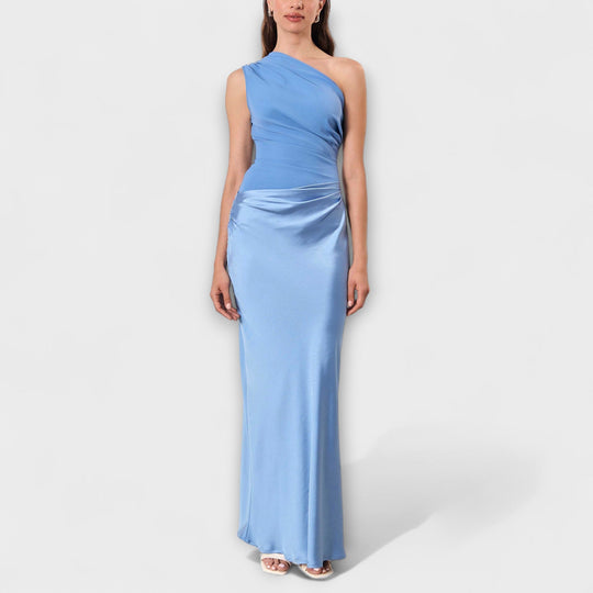 Britta | Elegantes One-Shoulder-Faltenkleid für besondere Anlässe