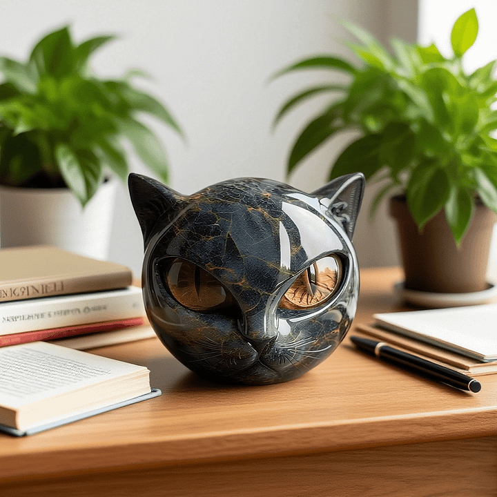 Mystica | Dekorative Katzenskulptur mit faszinierendem Blick