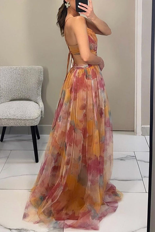 Xenia | Fließendes Maxikleid mit zartem Blumenmuster