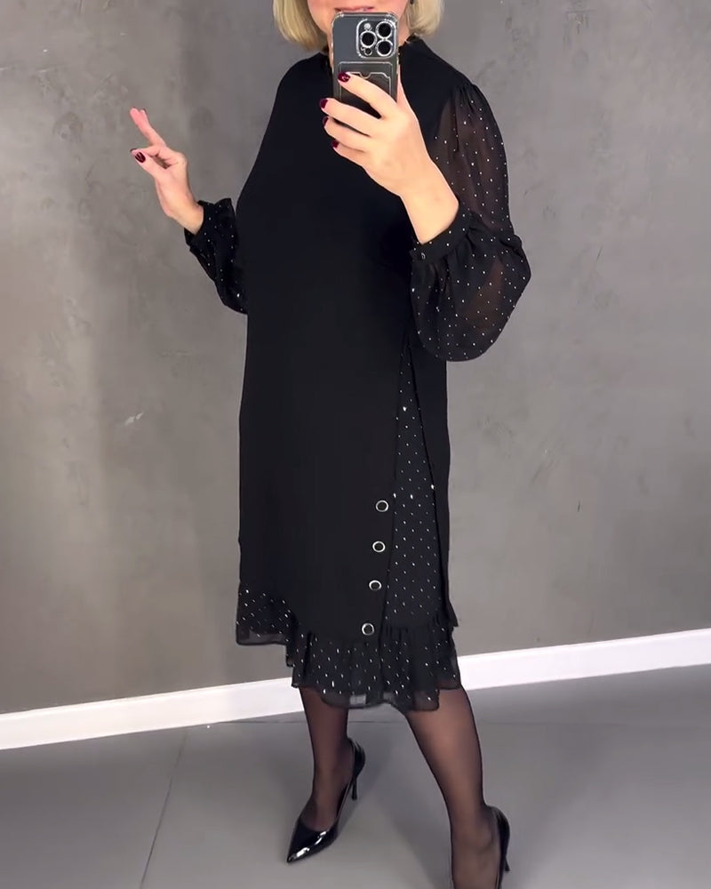 Lara | Feminines Kleid mit Tupfenärmeln für besondere Anlässe
