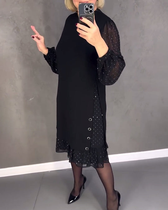 Lara | Feminines Kleid mit Tupfenärmeln für besondere Anlässe