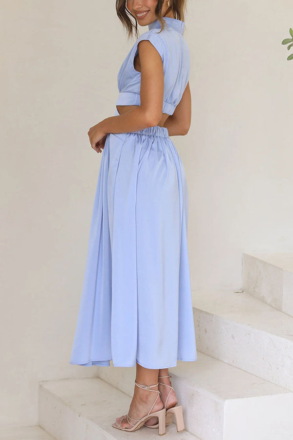 Quincy | Modernes Sommerkleid mit Cut-Out und Taschen