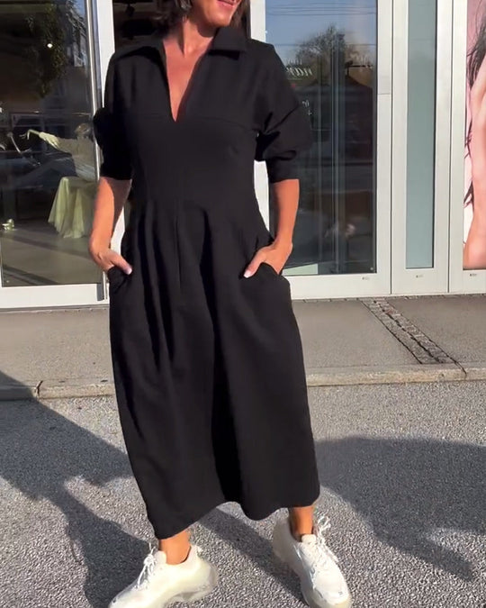 Karolin | Bequemes Langes Kleid mit fließendem Schnitt