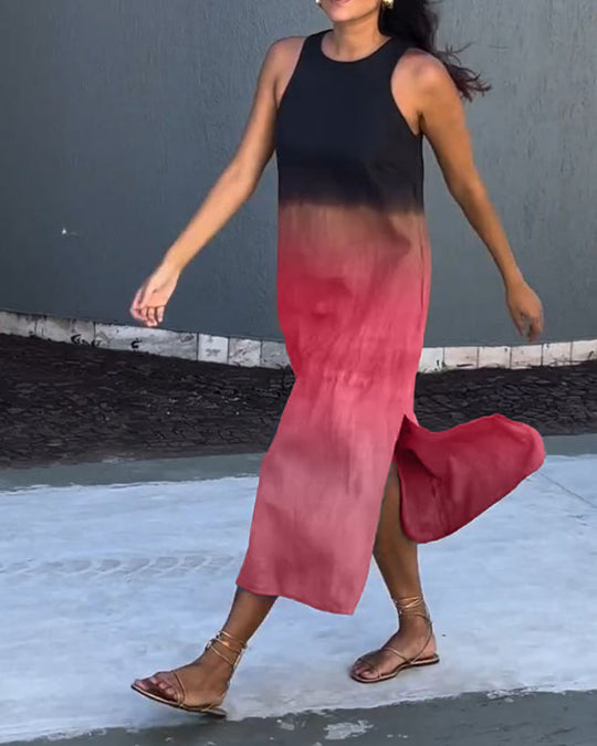 Yvonne | Ärmelloses Ombre-Sommerkleid mit modernem Stil