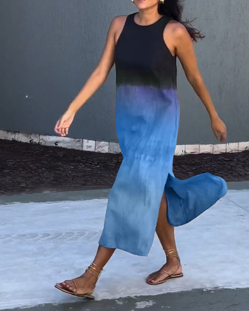 Yvonne | Ärmelloses Ombre-Sommerkleid mit modernem Stil