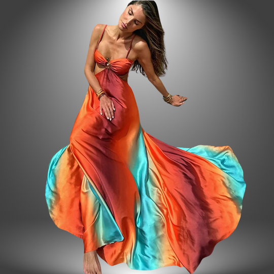 Solea | Drapiertes langes Kleid im schlichten Stil