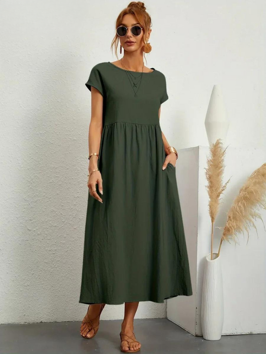 Kirsten | Sommerkleid aus Baumwoll-Leinen-Mix mit entspannter Passform