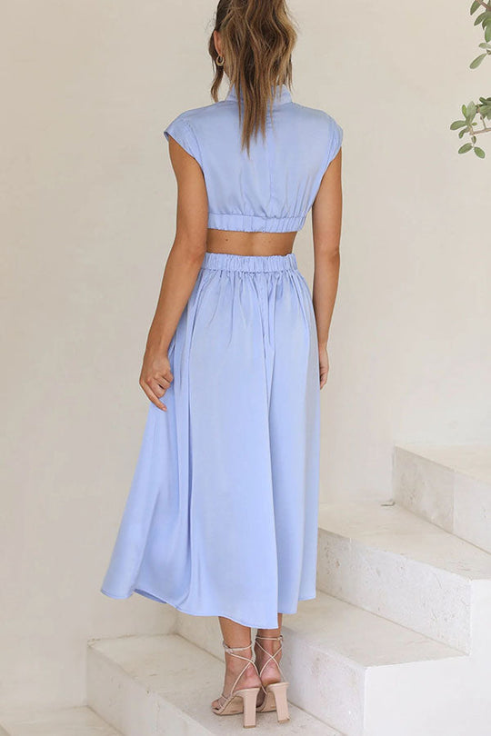 Quincy | Modernes Sommerkleid mit Cut-Out und Taschen