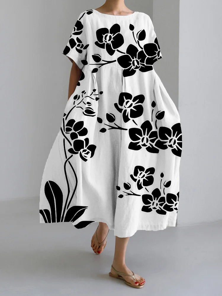 Teresa | Sommerkleid mit fließender Silhouette und Blumendruck