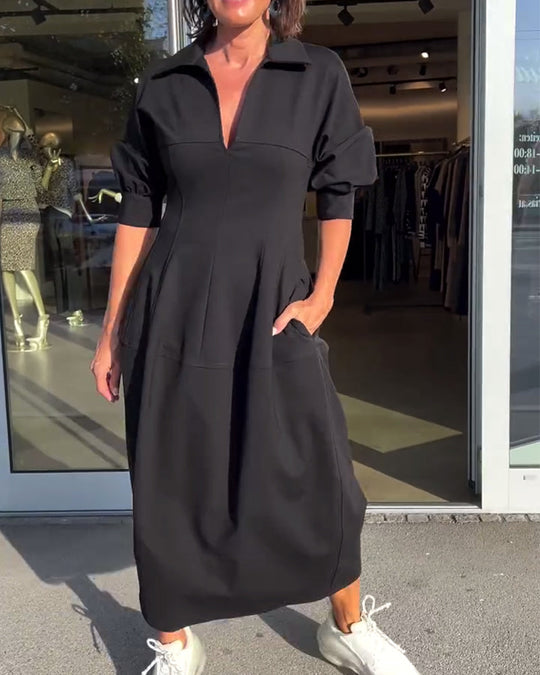 Otilia | Langes Kleid mit fließendem Schnitt