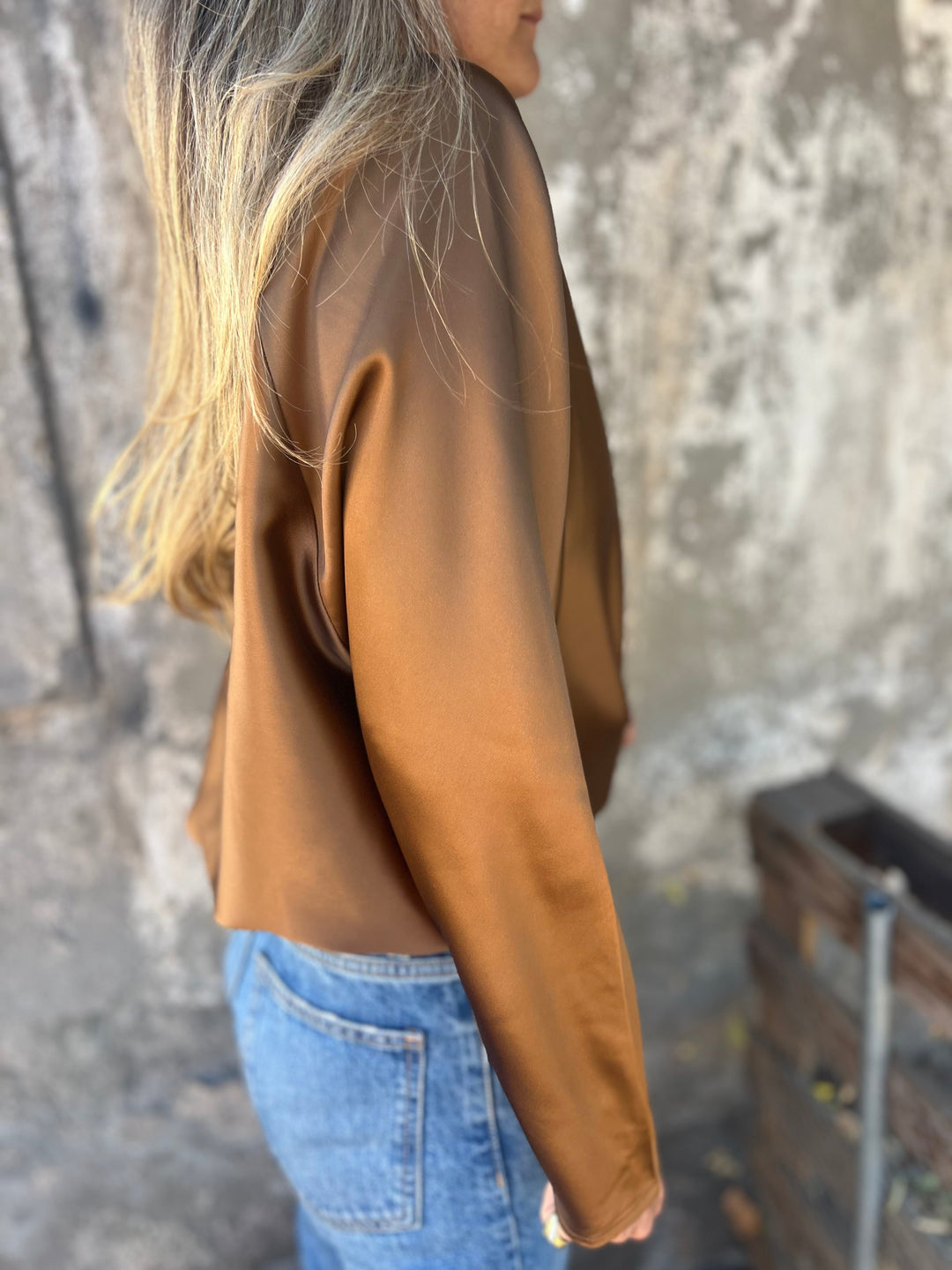 Gerda | Satinbluse mit elastischem Bund