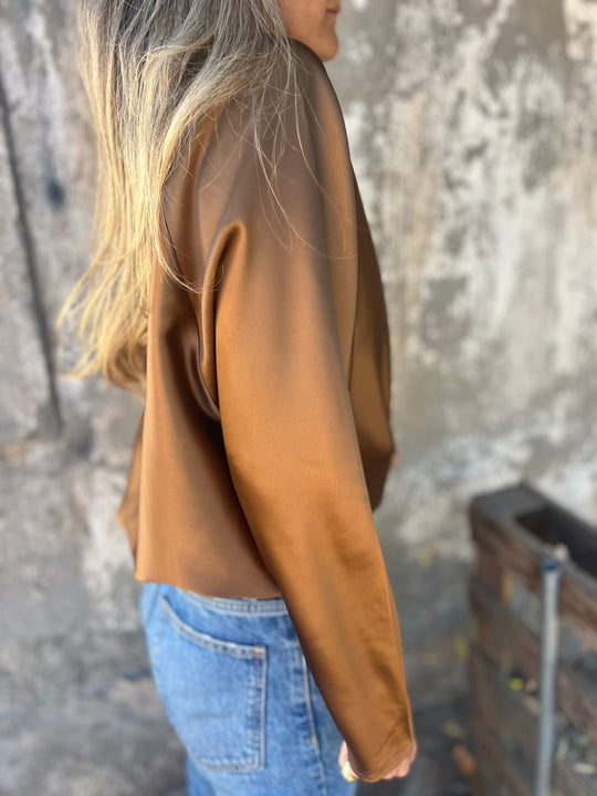 Gerda | Satinbluse mit elastischem Bund