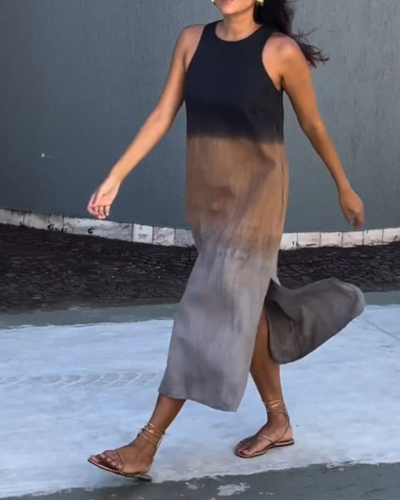 Yvonne | Ärmelloses Ombre-Sommerkleid mit modernem Stil