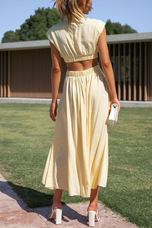 Quincy | Modernes Sommerkleid mit Cut-Out und Taschen