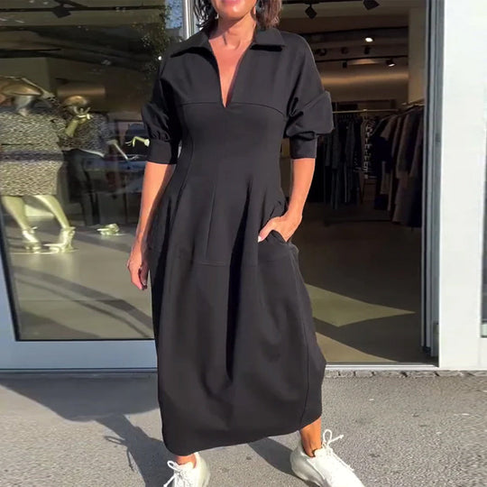 Karolin | Bequemes Langes Kleid mit fließendem Schnitt