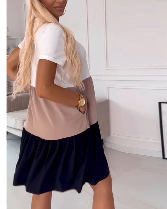 Alva | Farbblock Freizeitkleid mit entspanntem Schnitt