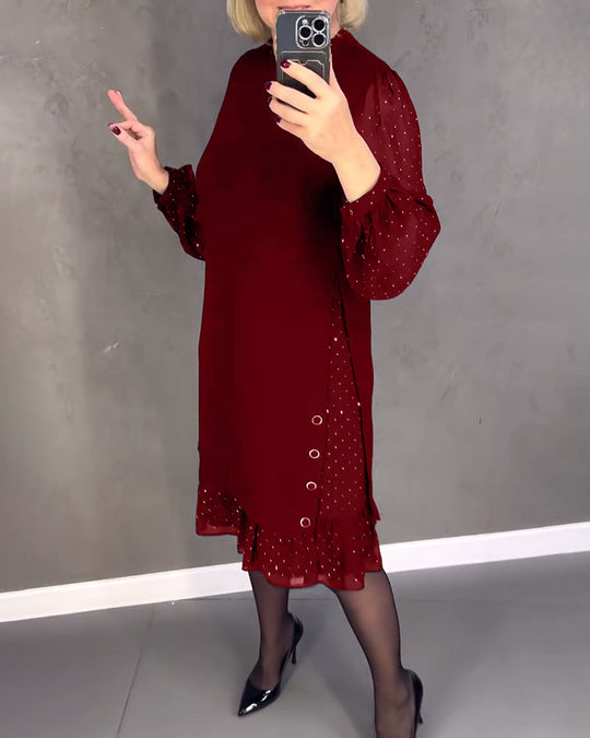 Lara | Feminines Kleid mit Tupfenärmeln für besondere Anlässe