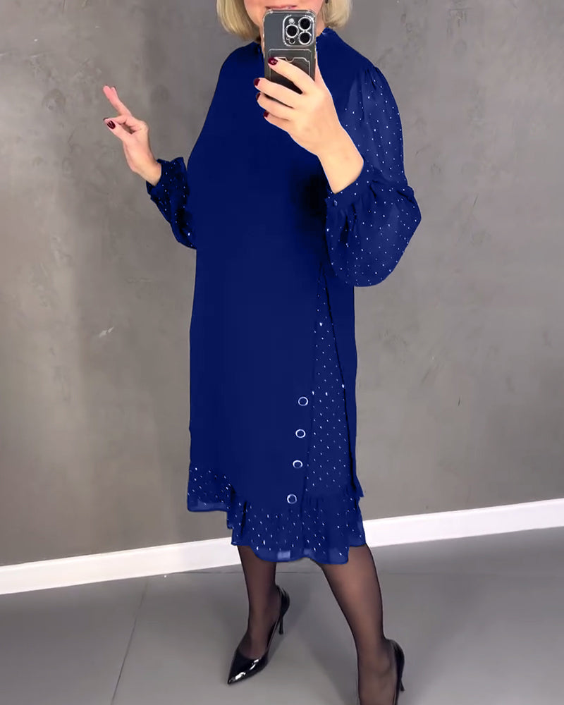 Lara | Feminines Kleid mit Tupfenärmeln für besondere Anlässe