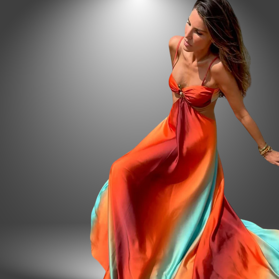 Solea | Drapiertes langes Kleid im schlichten Stil