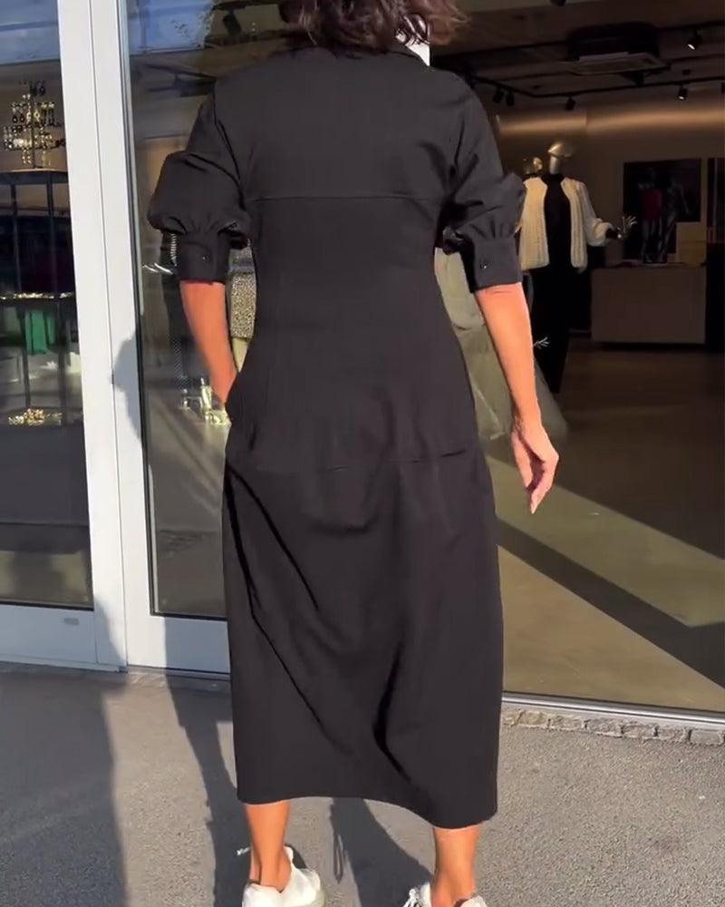 Otilia | Langes Kleid mit fließendem Schnitt