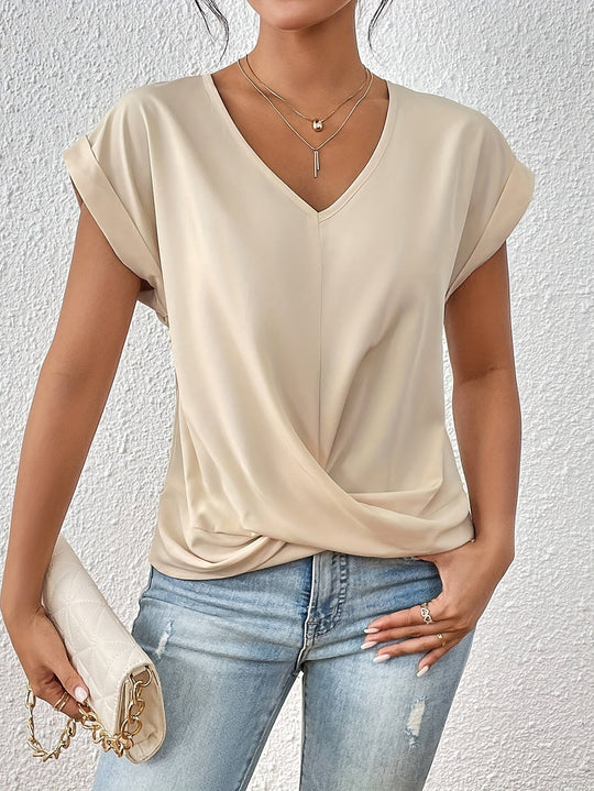 Cleo | Bequemes T-Shirt mit Sweetheart-Ausschnitt für den Alltag