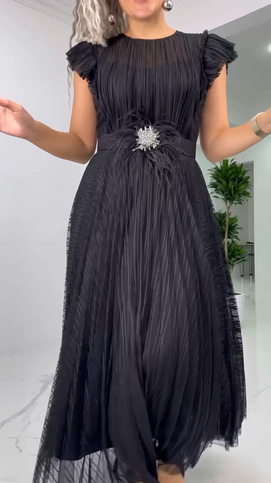 Sukienka | Elegantes Chiffon-Kleid mit tailliertem Schnitt