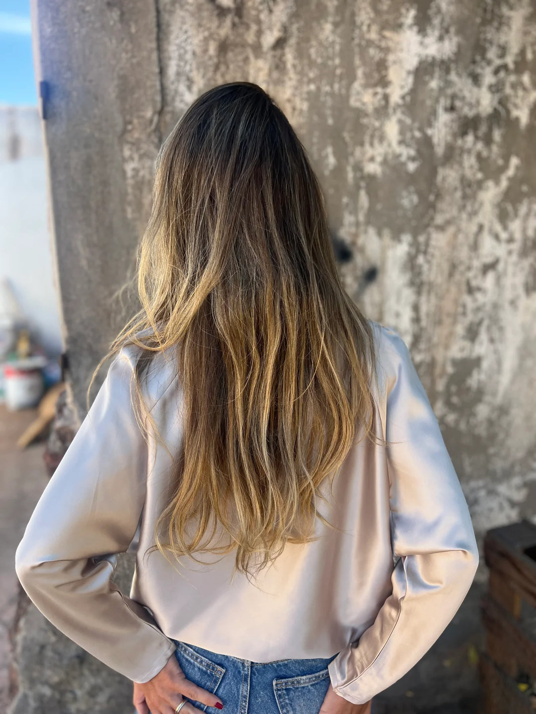 Gerda | Satinbluse mit elastischem Bund