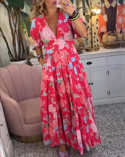Elina | Langes Blumen-Kleid für einen eleganten Look