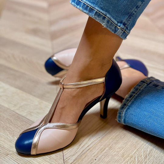 Rosalie | Feminine T‑Strap Pumps mit rundem Zehenbereich