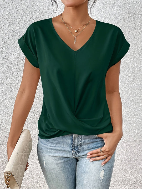 Cleo | Bequemes T-Shirt mit Sweetheart-Ausschnitt für den Alltag