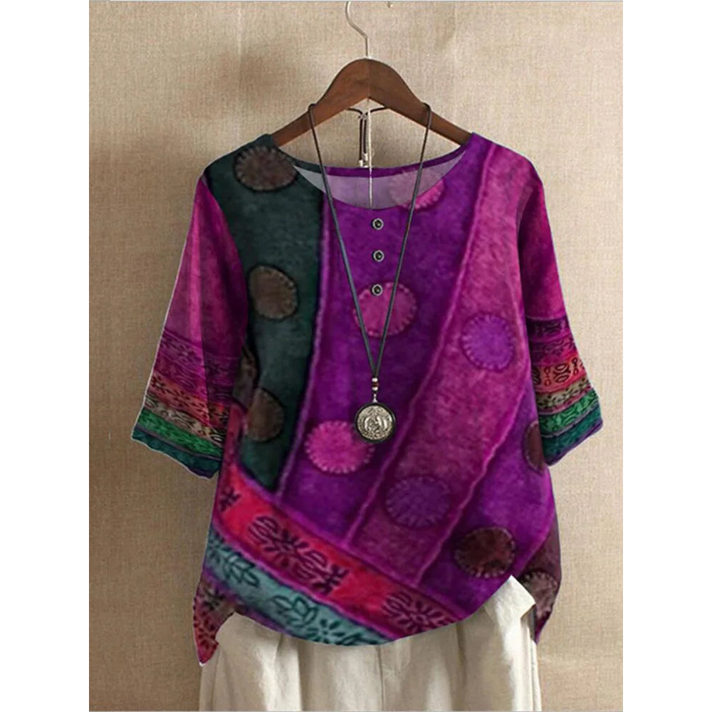 Valarie | Leichtes Patchwork-Oberteil mit künstlerischem Flair