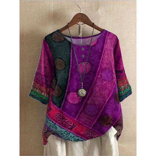 Valarie | Leichtes Patchwork-Oberteil mit künstlerischem Flair