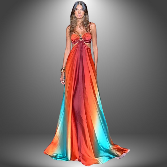 Solea | Drapiertes langes Kleid im schlichten Stil