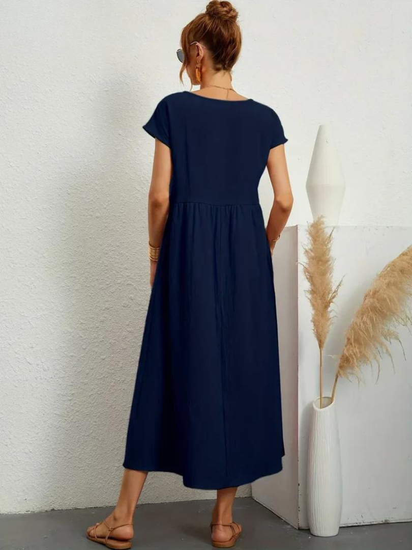Kirsten | Sommerkleid aus Baumwoll-Leinen-Mix mit entspannter Passform